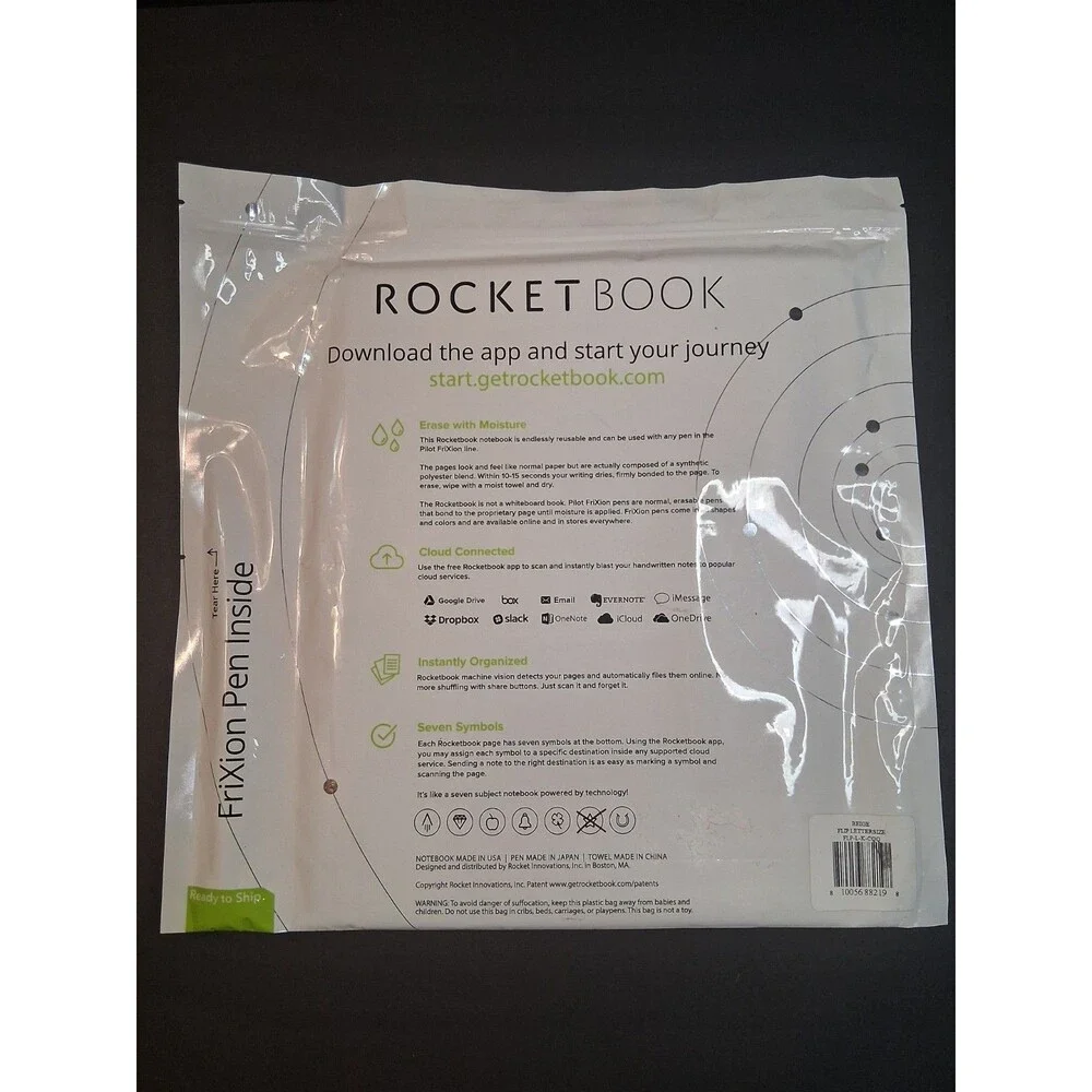 Rocketbook Flip Smart Reusable Notepad, 8.5x11, Black